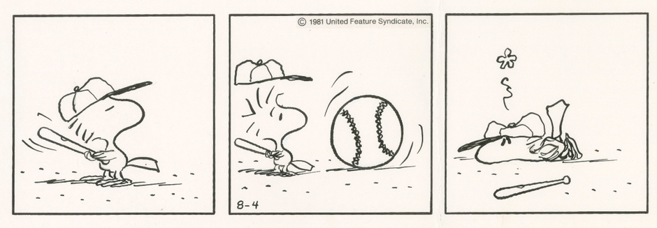 「ピーナッツ」原画(部分) 1981年8月4日