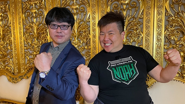 ザ・リーヴ社の佐藤社長(左)とミサイルマン西代