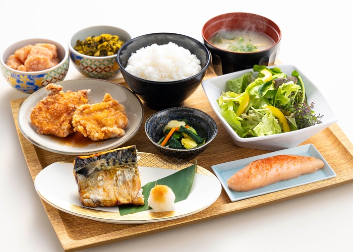 熟成鶏の唐揚げめんたい風味＆焼き塩さば定食(イメージ)