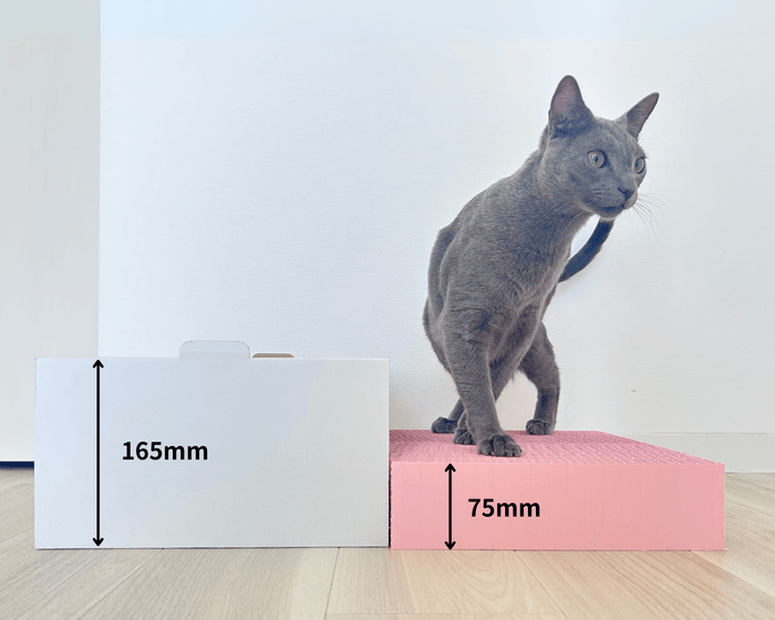 猫に嬉しい2WAY設計の「爪とぎBOX」 ピンク色の可愛いデザインの新商品