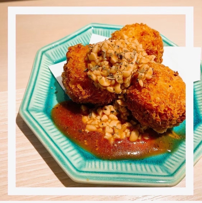 小粒納豆コロッケボール~ひきわり納豆イタリアンソースがけ~