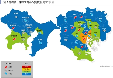 2019年第1四半期 1都3県賃貸住宅市況図と東京23区ハイクラス賃貸住宅の市場動向 ～賃貸住宅市場レポート 首都圏版・関西圏・中京圏・福岡県版　2019年5月～