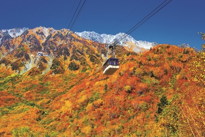 立山ロープウェイ紅葉の絶景飛行:10月上旬