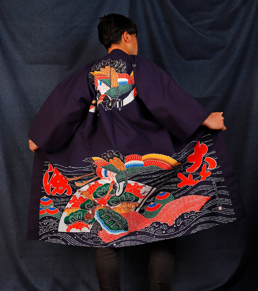 萬祝半纏　鶴亀松竹梅　鈴木理規(鴨川萬祝染 鈴染)