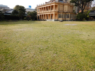 復元前の芝庭の様子