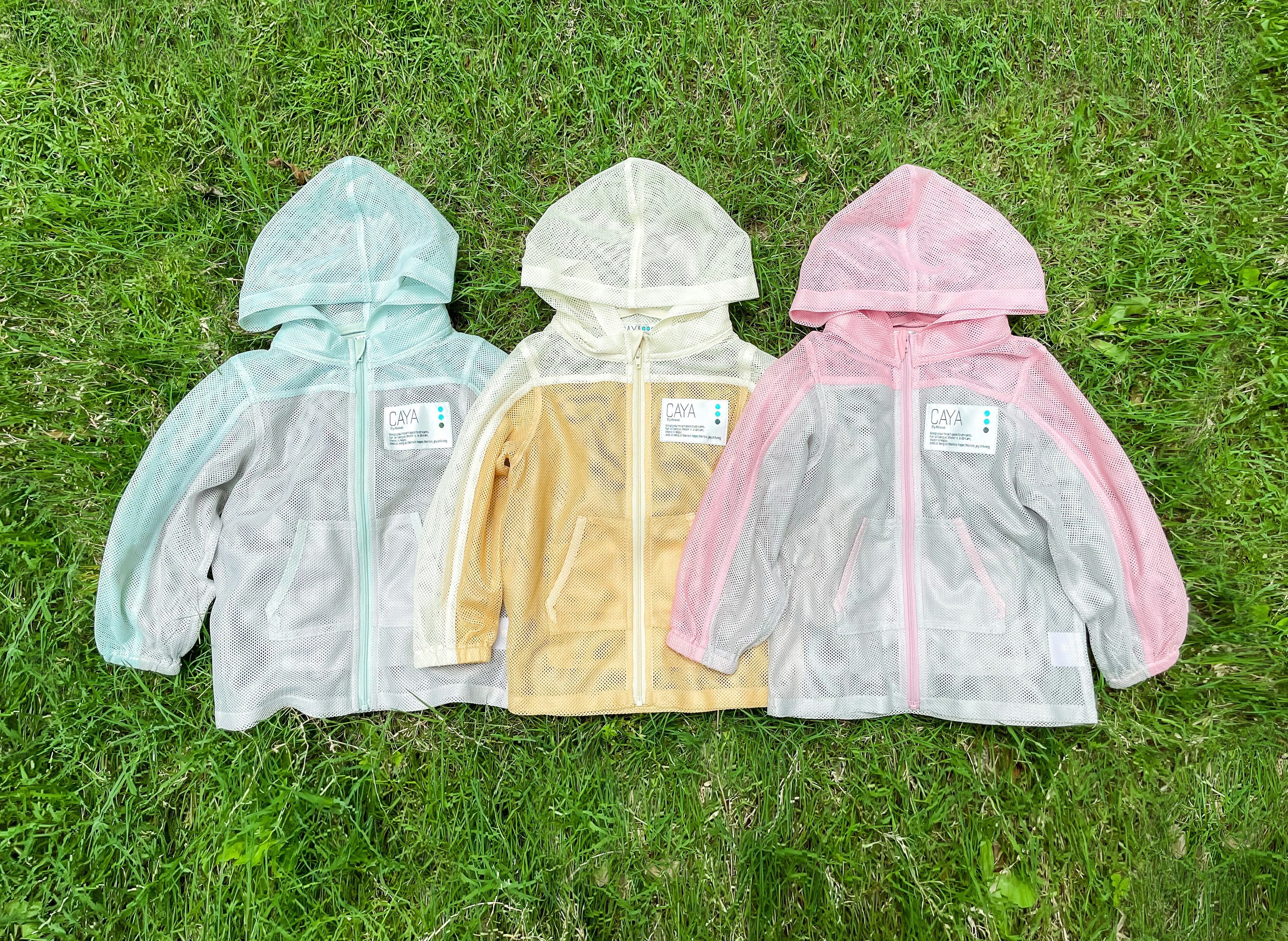 着るだけ”で虫よけができる子供服CAYA ポケッタブルのメッシュパーカー 