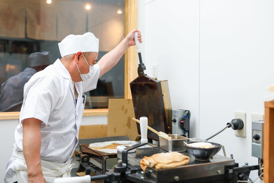 ぺったん焼き 調理風景