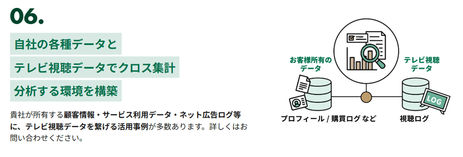 特長6：お客様データと繋ぐ