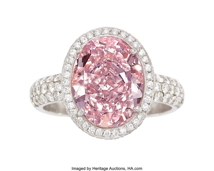 オークション下見会展示予定アイテム(一例) <ファンシー ピンク ダイアモンド リング>