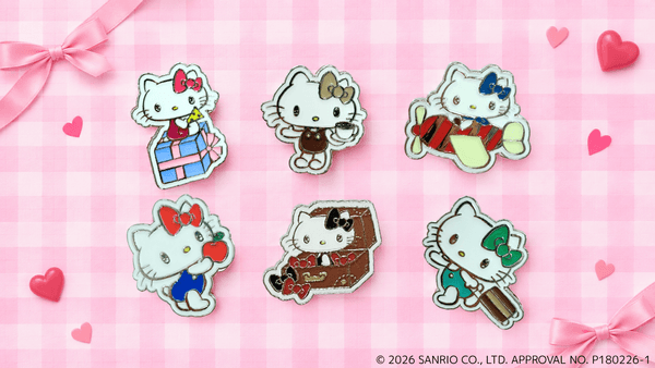 どのハローキティに出会える?心ときめく新作ピンバッジ♪
「AWAJI HELLO KITTY APPLE LAND」新作オリジナルグッズ
10月10日より販売開始!