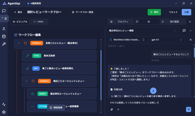 AIによるAIエージェント、ワークフロー作成支援