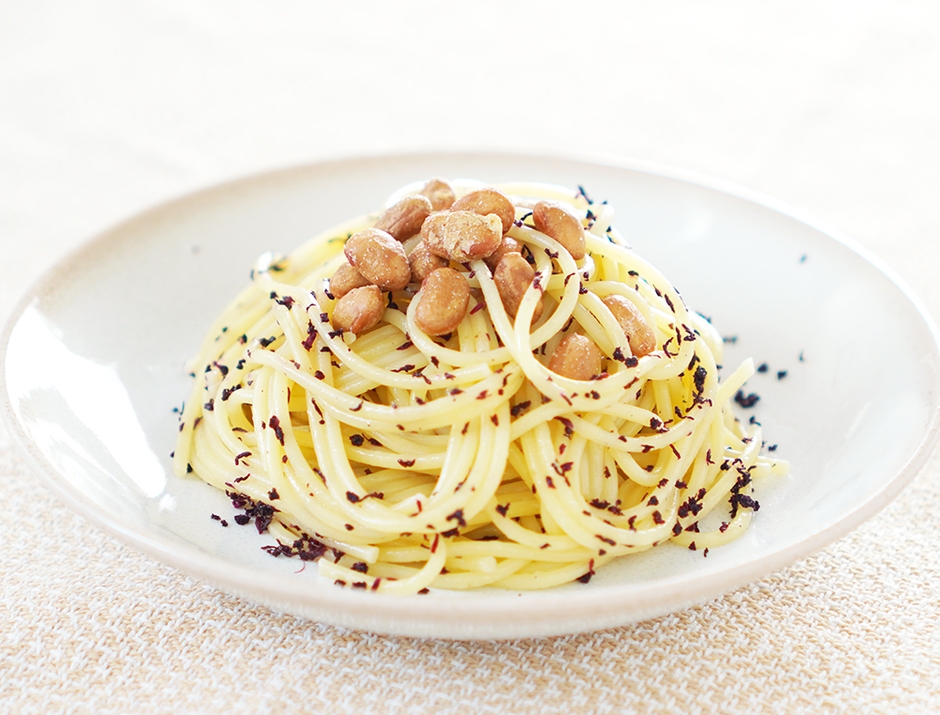 梅風味の納豆スナックパスタ