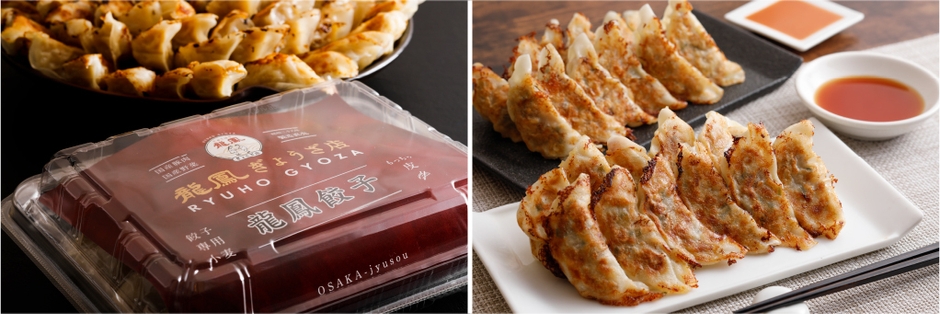 厳選した国産豚肉、国産野菜を使用／熟練した技術で餃子をつくります