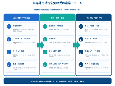 図.   半導体用精密空気軸受の産業チェーン