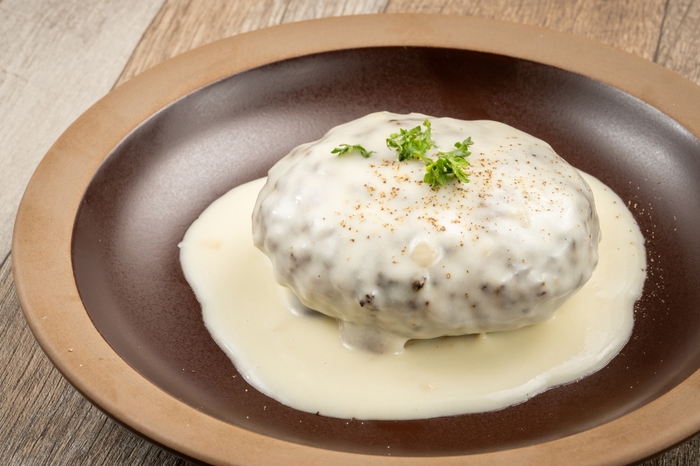 ハンバーグ チーズ&きのこクリーム