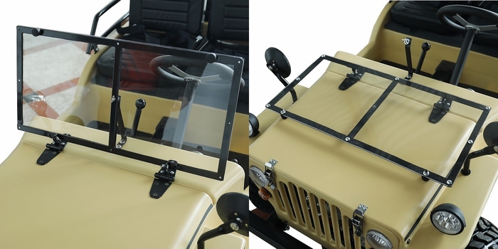 倒せるフロントスクリーン