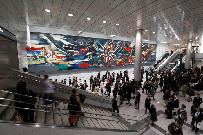 東京・渋谷駅の『明日の神話』(公開当時)