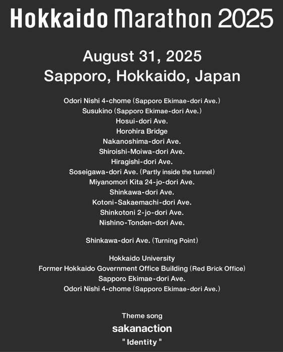コースになっている通り名などをエンドロール風に展開