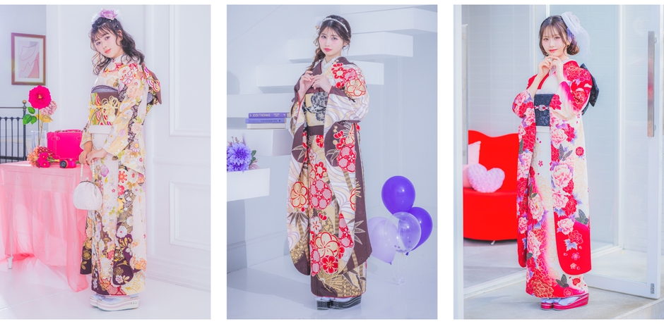 左から、長浜広奈　着用(I-4402)、藤田みあ　着用(T-26)、矢野 滴　着用(I-2907)