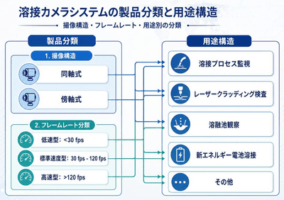 図：溶接カメラシステムの製品分類と用途構造