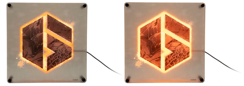 ストリートファイター SF6ロゴ LEDネオン風アートライト(左から：輝度・低／輝度・高)