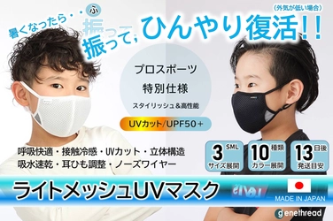 暑くなったら1回振って、ひんやり復活！ プロ仕様の「ライトメッシュUVマスク」　 タイムリー発送型のクラウドファンディング開始！