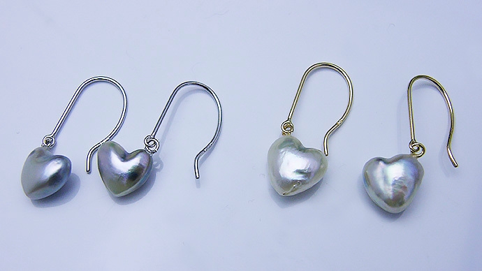 あこやハート釣り針ピアス