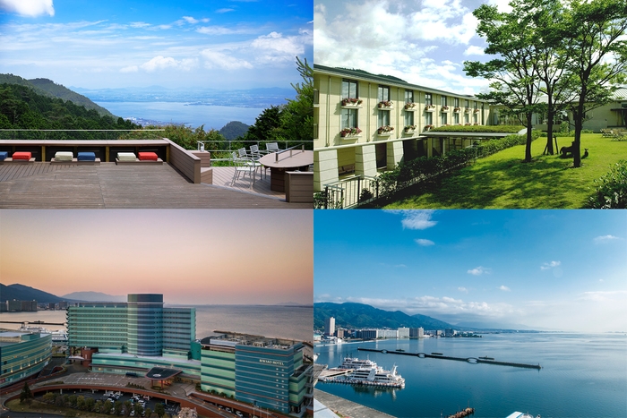 上段:ロテルド比叡 下段:琵琶湖ホテル<外観、ビューイメージ>