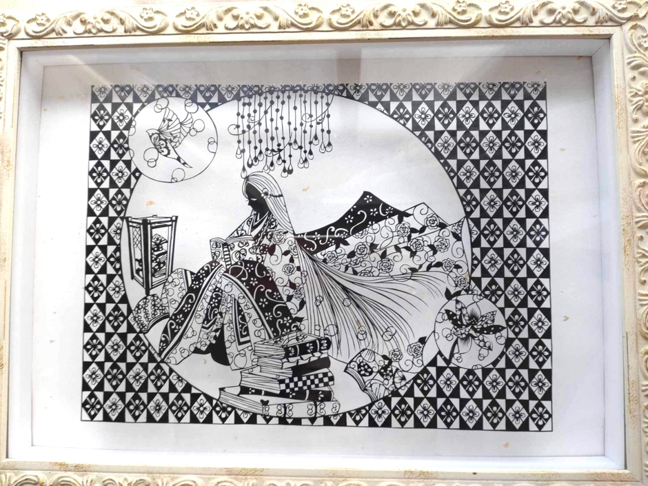 レース切り絵「心、安らぐひととき」