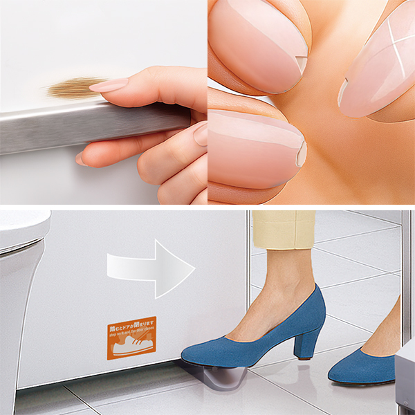 足で操作するので爪の傷も気になりません