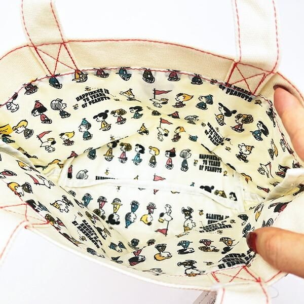 スヌーピー75thデザインのトートバッグ