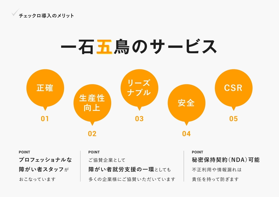 一石五鳥のサービス