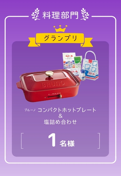 料理部門グランプリの賞品