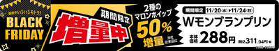 Wモンブランプリン 増量 販促画像