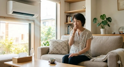 冷房の部屋で咳き込む方へ。
エアコンと咳・喘息の関係＆自宅でできる対策ガイド