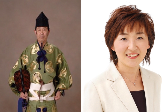 (左)元行司・第34代木村庄之助 伊藤勝治氏 (右)フリーアナウンサー・下角陽子氏