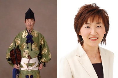 (左)元行司・第34代木村庄之助 伊藤勝治氏　(右)フリーアナウンサー・下角陽子氏