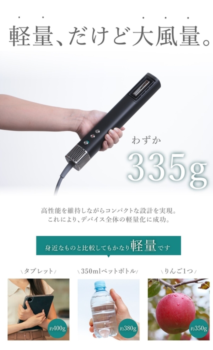 軽量、だけど大風量