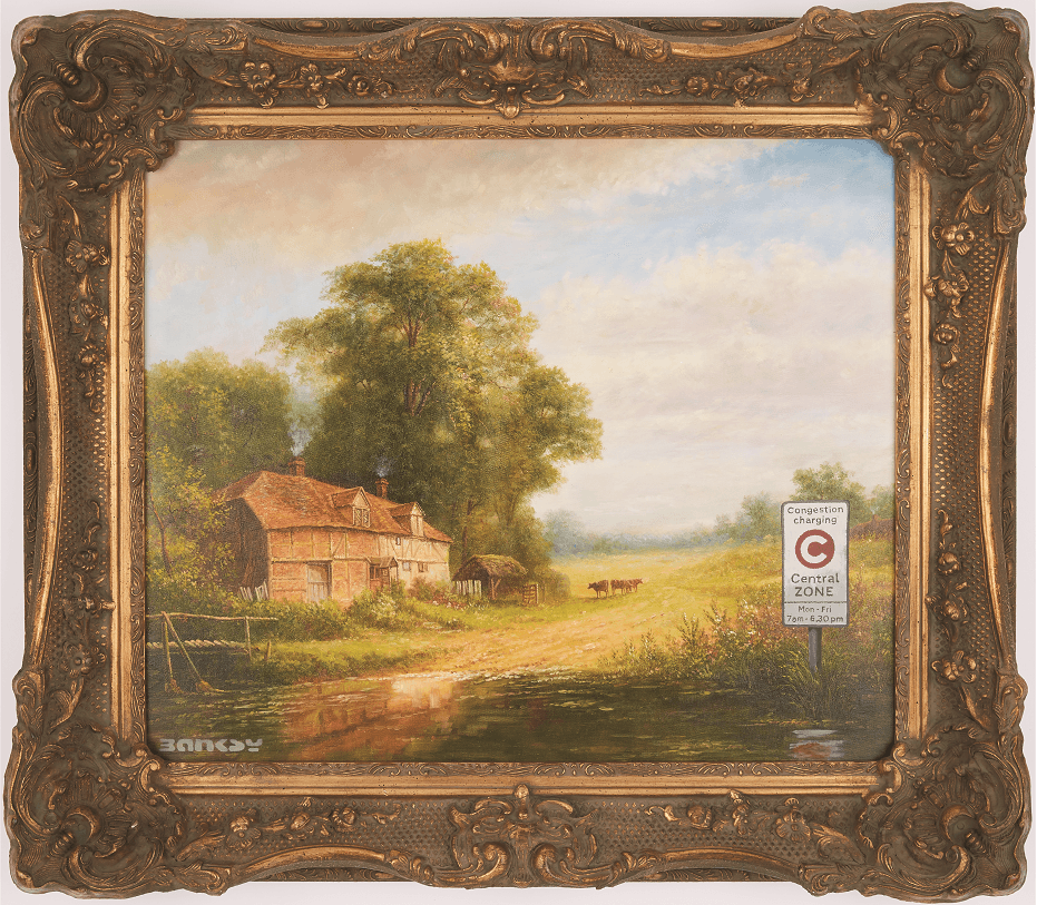 <バンクシー「コンジェスチョン・チャージ(混雑税)」 Congestion Charge 2004年 ポール・スミス蔵(C)>