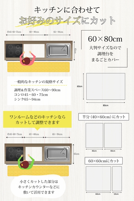 お好みのサイズにカットしやすい!