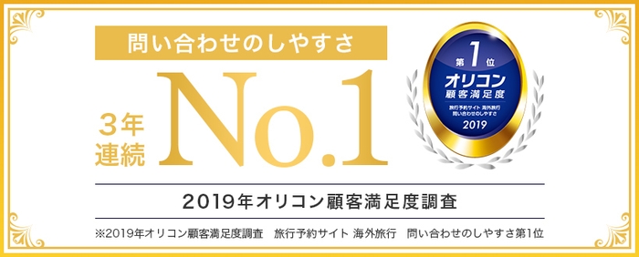 問い合わせのしやすさ 3年連続第1位