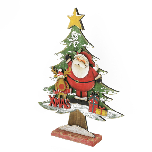 「ウッド ツリーデコ L Santa」価格：1,958円／サイズ：W29×D6×H37.5cm