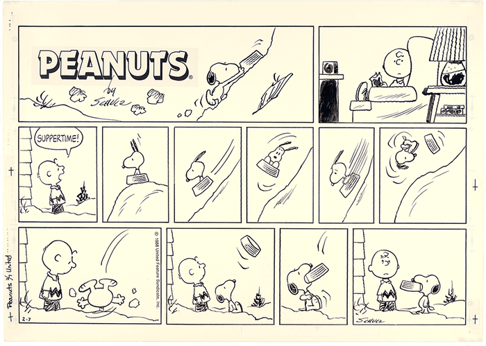 「ピーナッツ」原画 1988年2月7日