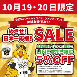 ホームセンターグッデイ　パーソル クライマックスシリーズ　パ　突破おめでとう！　目指せ！日本一応援！SALE　を実施