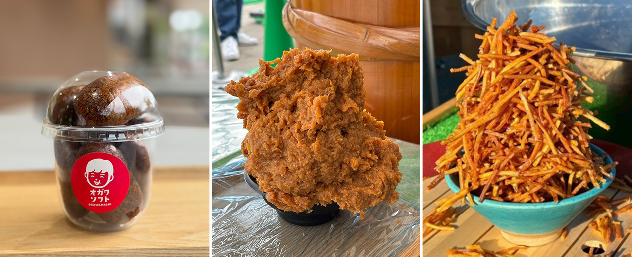 「かりんとう饅頭詰め放題」880円/「秩父味噌の盛り放題」500円/「極細おいものけんぴ詰め放題」500円