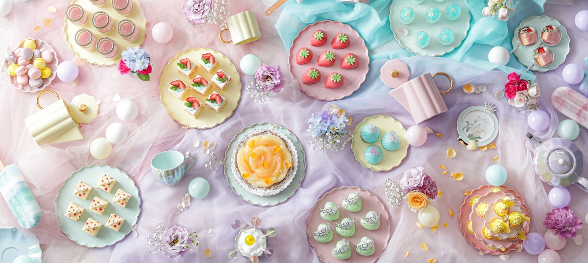 【仙台】パステルカラーのデザートと春野菜を使った軽食 20種類以上が食べ放題！『パステルスイーツパーティー』デザート＆フードブッフェ、1月～2月の7日間限定開催
