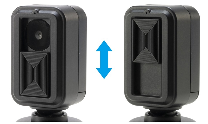 セキュリティーシャッター（左：開　右：閉）