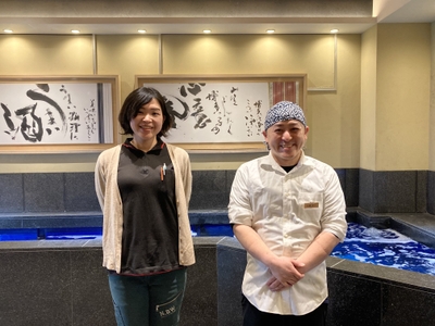左:上田さん(上田養鶏場) 右:近藤(藤う那 店主)
