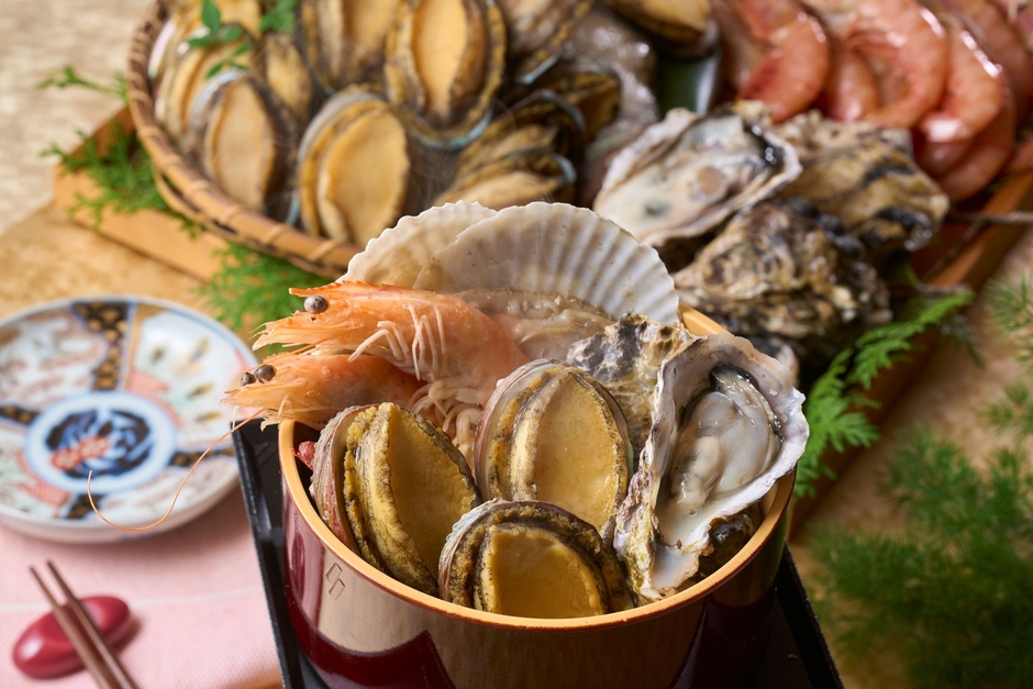 あわびの海鮮浜蒸し