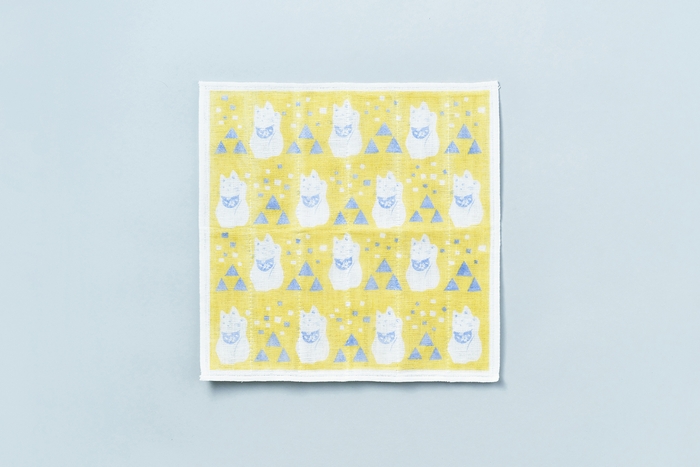 かやのふきん 招き猫(加藤萬・京都)